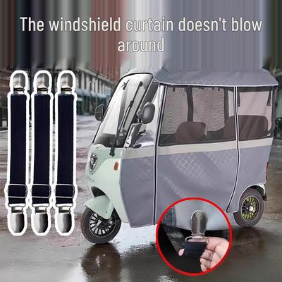 Corde et Clip de Auvent Coupe-Vent Réglables pour Tricycle Électrique