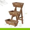 3-Tiers Wooden Raised Garden Bed Planter Box Flower Pots Vertical Garden Planter Wood Plant Stand for Vegetables Flowers Herbs