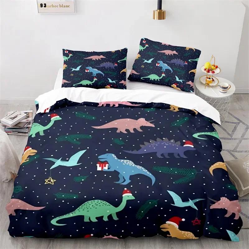 Bettbezug mit Cartoon-Dinosaurier, Mikrofaser, für Kinder, süßes Tier-Bettwäscheset, Jurassic-Serie, Doppelbettbezug für Mädchen, Jungen, Teenager
