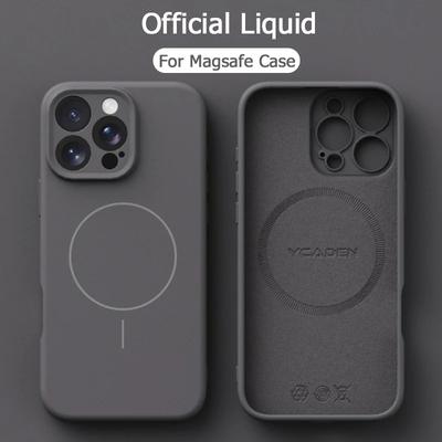 Magnetic Luxury Wireless Charge For Magsafe Phone Cases for iPhone 16 Plus 15 14 13 Pro Max Original Liquid Soft Silicone Cover