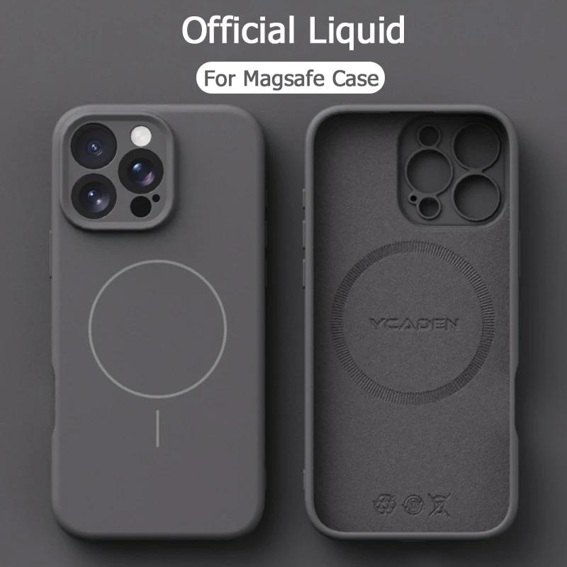 Magnetisches Luxus Wireless Charge für Magsafe Handyhüllen für iPhone 16 Plus 15 14 13 Pro Max Original Flüssigweiches Silikon Cover