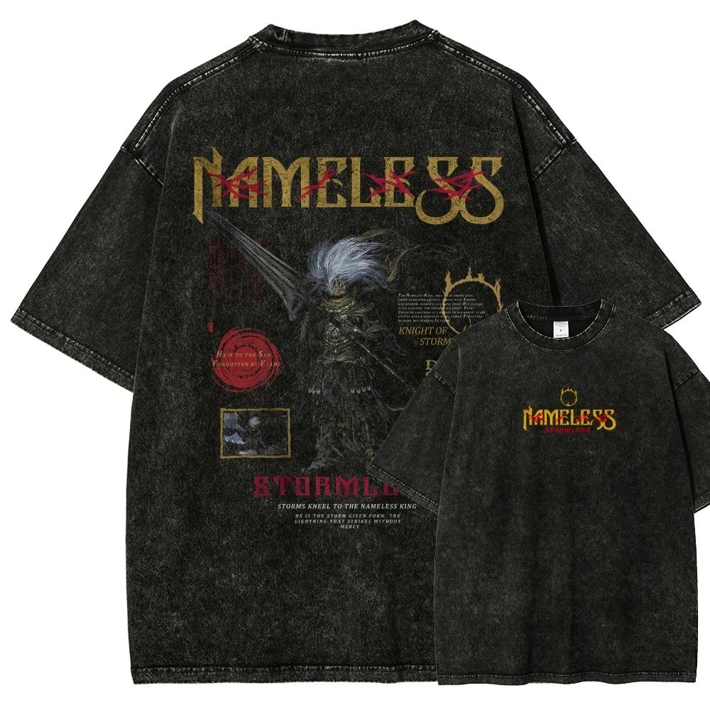 Dark Souls Bonfire Knight Vintage Praná Trička, Unisex Soulsborne Hra Fanoušek Streetwear Tričko, 100% Bavlna Ležérní Krátký Rukáv