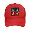 Four Greyhound Pose Panel Illustrati Mesh Baseball Cap For Womens Unisex FeUnisex Beach Dad Hat Hip Hop