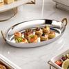 Oval Stainless Steel Serving Tray Versatile Aquatic Platter Rust-Resistant