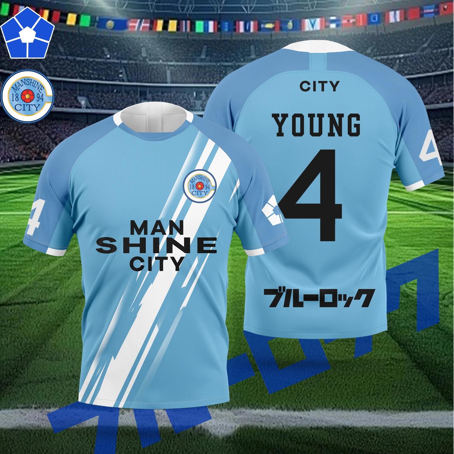 

Custom Blue Lock Manshine City Cartoon Anime NAGI Cosplay Men Jersey Summer Sports Short Sleeve Children Tee Tops Women T-shirt S