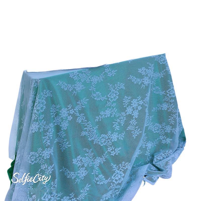 White Lace Wedding Tablecloth & Curtain Fabric - French Country Style Dessert Table Skirt & Photo Background Gauze.