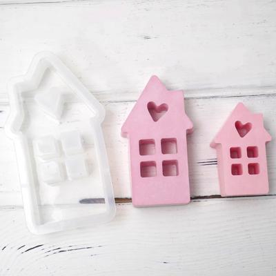 New Heart Shape House Silicone Mold DIY Handmade Houses Plaster Casting Molds Concrete Resin Craft Gift Making Tools Home Decor