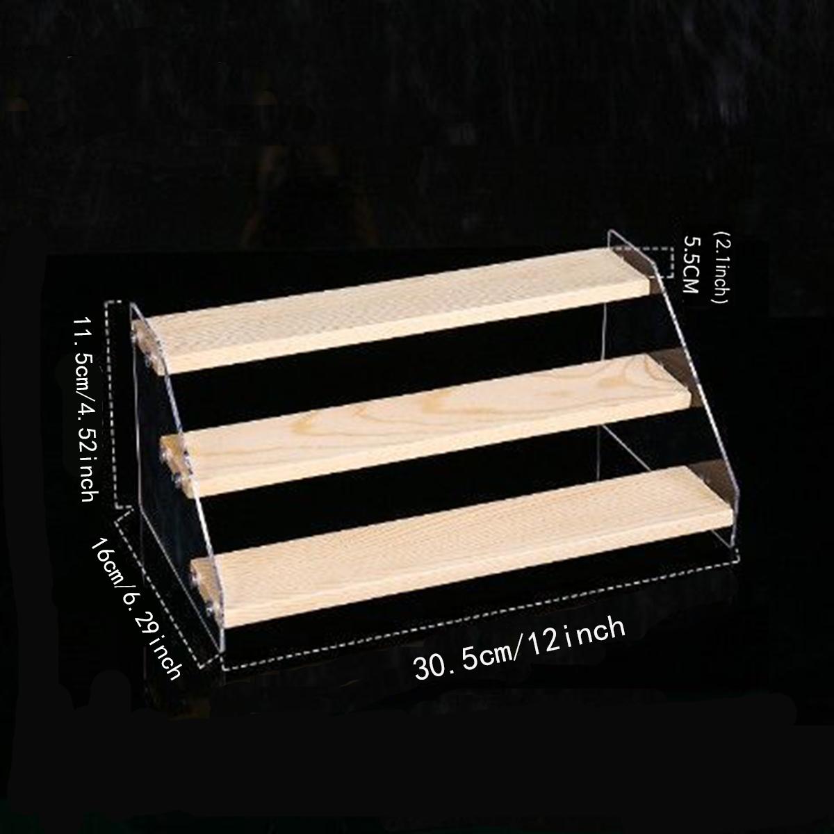 

1pc 3/4/ tier Acrylic and Wooden Display Rack for Perfume Glasses, Cosmetics, Dolls, and Action Figures - Kitchen Organizer wit