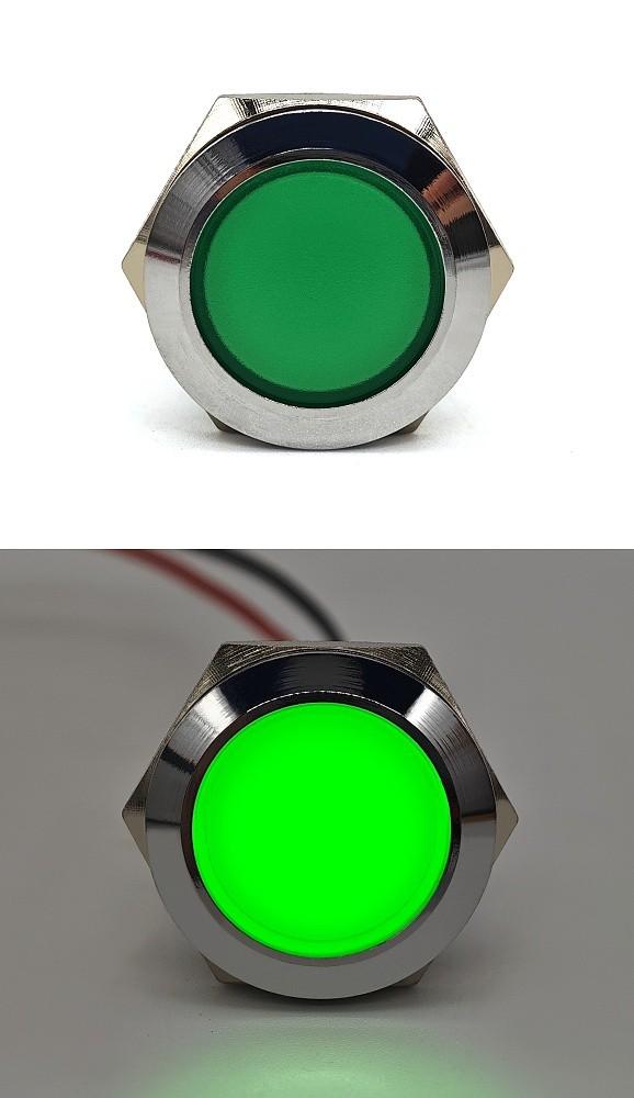 2 vnt LED prietaisų skydelio indikatorius Off-Road 22mm Žalias