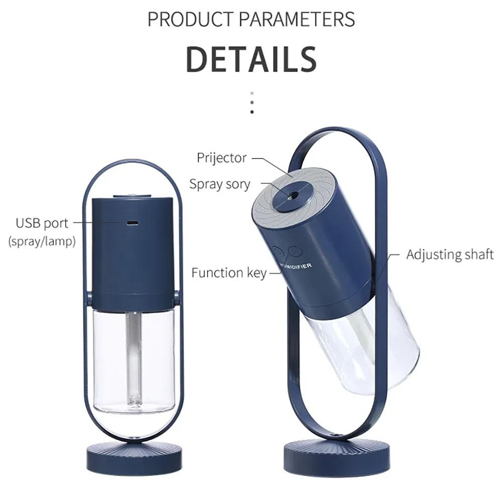 Creative Rotatable Projection USB Charging Mini Humidifier - Moisturizing, Hydrating, Anti-Dryness Air Purifier