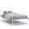 Metal Bed Frame with Headboard and Footboard White 100 x 190 cm