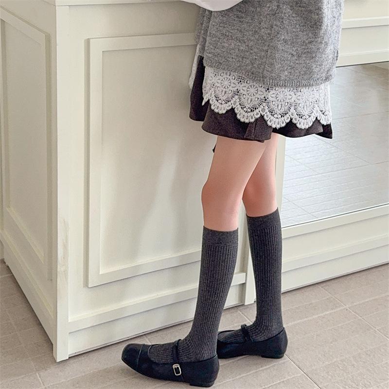 Ladies Autumn and Winter New Simple Solid Color All Kinds of Micro Pressure Thin Ballet Wind Calf Pile Socks