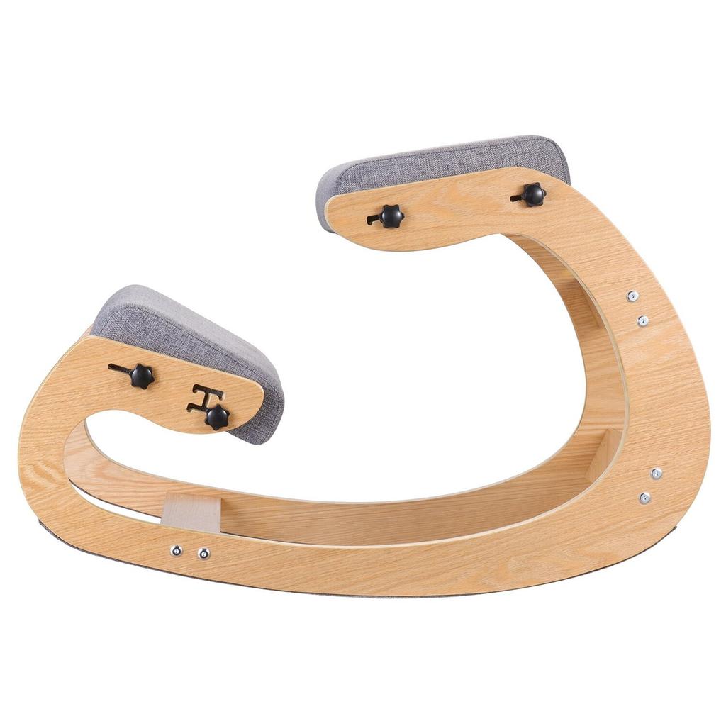 Ergonomischer Kniehocker, Hocker aus Holz zur Haltungskorrektur mit verstellbaren dicken Schaumstoffpolstern & Massivholzrahmen, Höhenverstellbar, Entlastung für Nacken oder Rücken