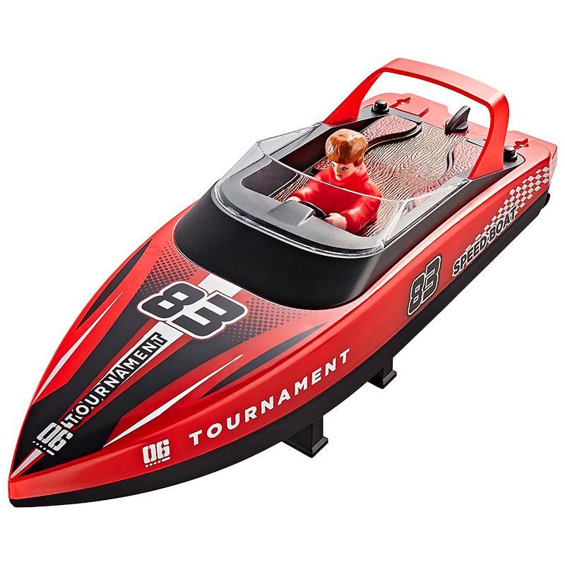 HJ821 High-Speed Remote Control Speedboat Toy: Water-Resistant, High Power, LED Lights