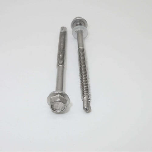 Hex Head Stainless Steel Screws, Self-Drilling Screws, Self-Tapping Screws (5 x 75mm, 50 pieces)