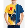 T-shirt Estiva per Bambini con Stampa 3D Girocollo Moda Versatile Traspirante Tendenza Casual