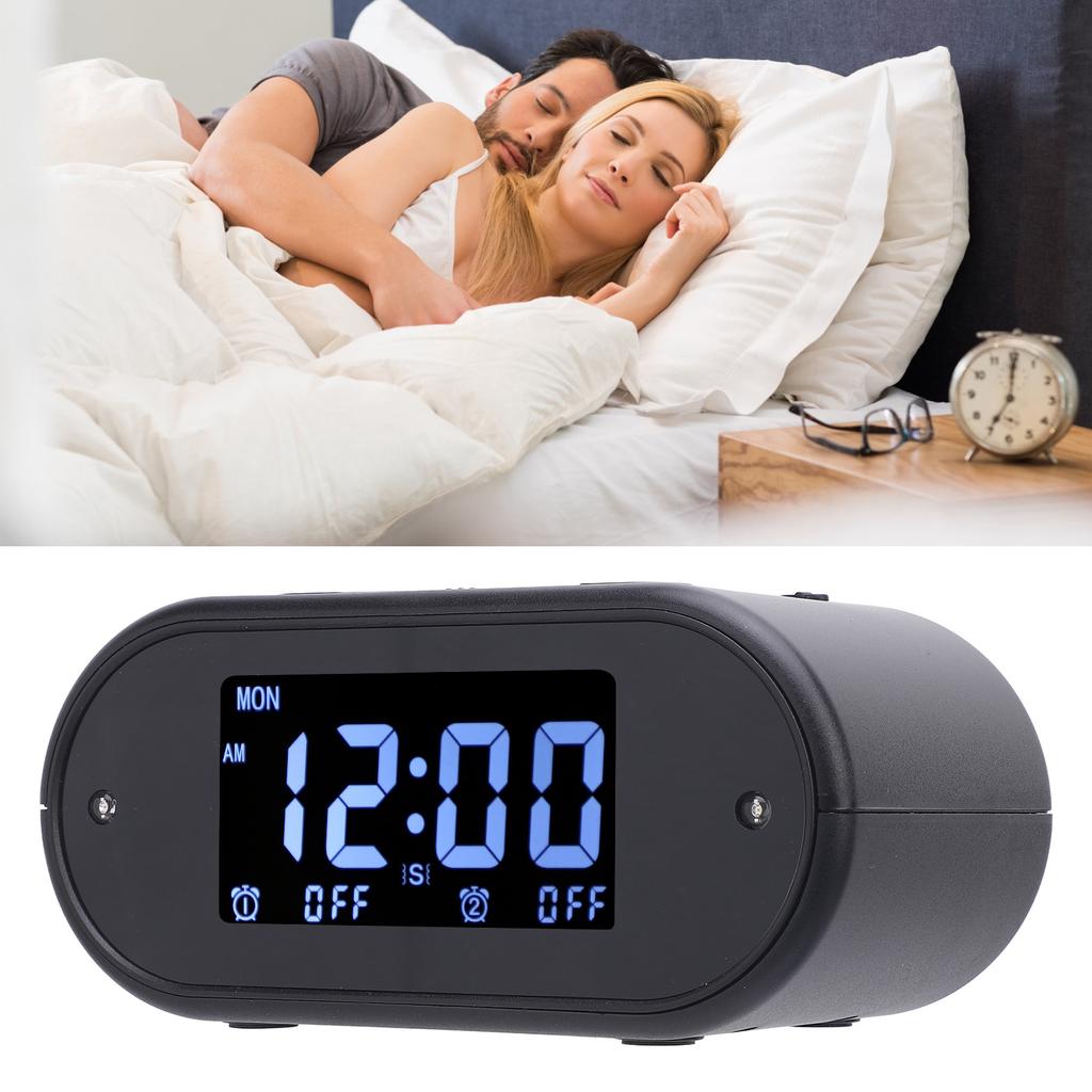 Large Alarm Clock with Bed Shaker 4 Levels Vibrating Dual Alarm Clock for Heavy Sleepers