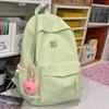 Schoolbag Four-leaf Clover New Solid Color Versatile Backpack High School Students Large Capacity Students Daily Commuting Versatile Backpack