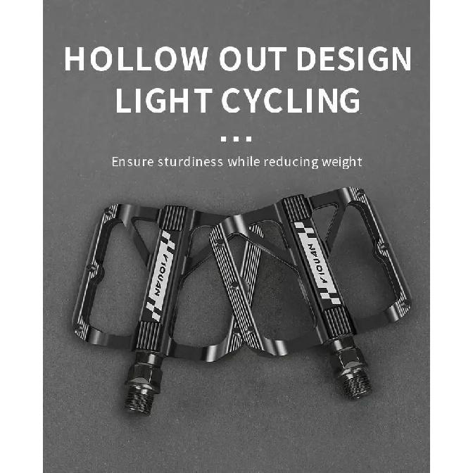 ESLNF Mountain Road Aluminum Alloy Double DU Widened Nail Anti-Slip Pedal Mtb Pedals Bicycle Accessories