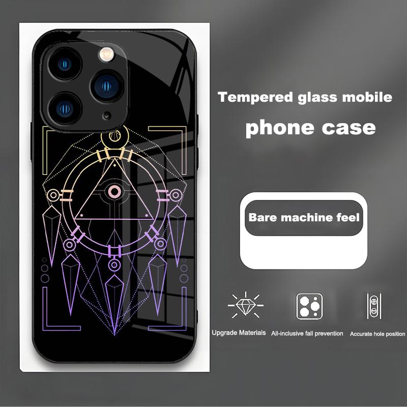 Dark Yu Gi Oh Fall prevention for IPhone 15 Pro Max 14 13 12 11 X XS XR 5 6 7 8 Plus 2020 2022 SE Tempered glass phone case