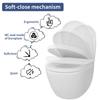 Bidet Toilet Seat Lid Quiet-Close Heavy Duty Slow Close Bowl Seats Quick Release Easy Cleaning Removable Cover Pad O/U-shape