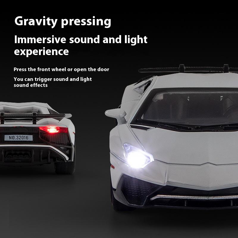 1/32 Lamborghini LP750 Alloy Sports Car Model, Simulated Interior Details, Cool Lighting and Sound Effects, Exquisite Desktop Ornaments