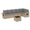 VidaXL Salon de Jardin avec Coussins 7 pcs, Canapés de Terrasse, Ensemble de Meubles de Patio, Mobilier d'Extérieur, Beige 3220198