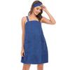 Bright Deer Women Terry Spa Bath Wrap Towel Robe with Straps Quick Dry Terrycloth Velcro Elastic Shower Bathrobe with Headband Soft Gym Pool Cover Up