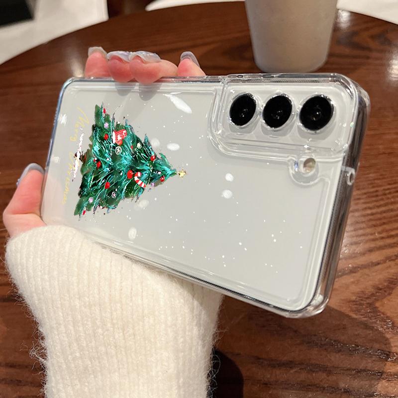 Santa Claus Printing Case For Samsung Galaxy S25 S24 S22 Ultra S23 S24 FE A17 A56 A16 A36 A26 A55 A15 A25 A54 5G Clear Soft TPU Phone Cover