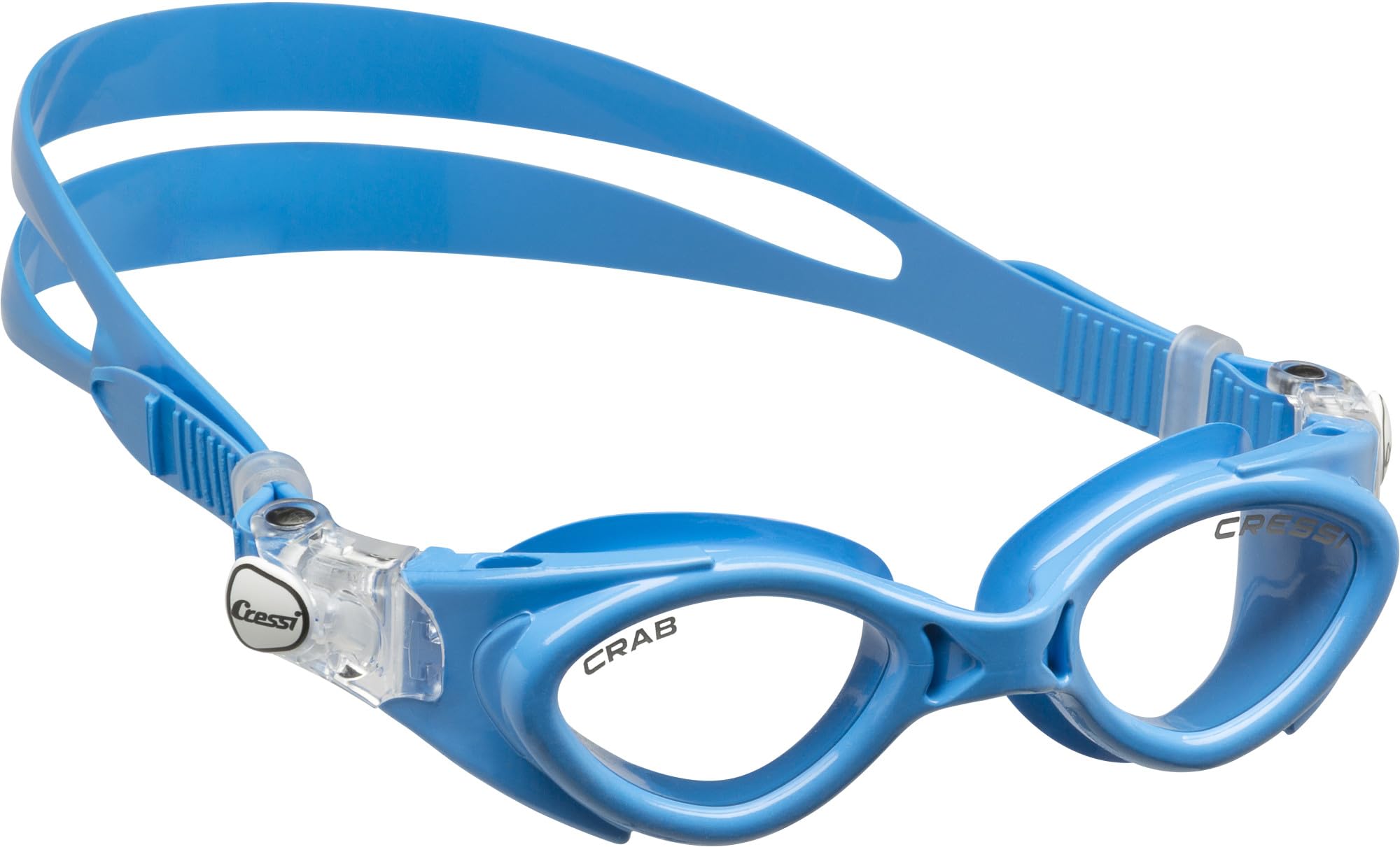 

Cressi CRAB Swimming Goggles with Flat UV Scratch and DE203122 Kids Lenses, Protection, Resistant, Shatterproof, Blue, [Authentic]