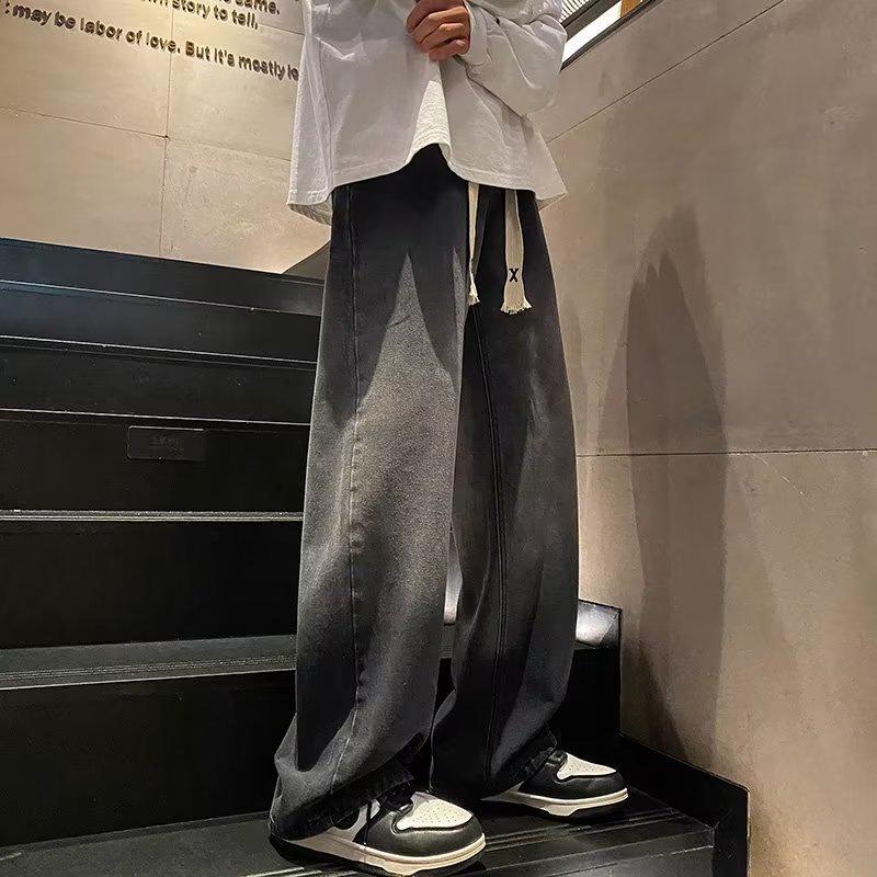 

Чоловічі універсальні корейські градієнтні вільні прямі джинси, широкі штани на всі сезони XL