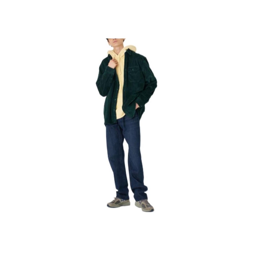 Levis Solid Color Corduroy Single-Breasted Long Sleeve Shirt Men shirts Dark-Green 19573-0168