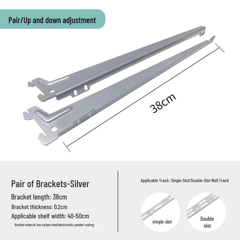 Adjustable Wall-Mount Shelf Bracket for Wooden Boards