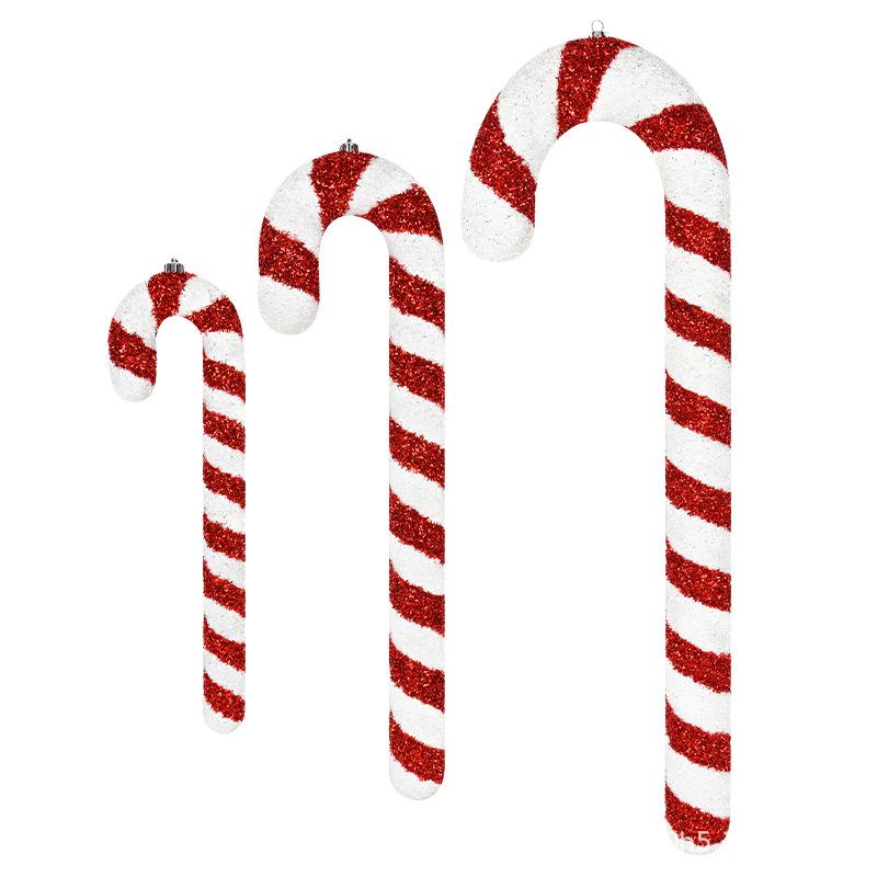 Red & White Sequin Candy Cane Ornament for Christmas Tree
