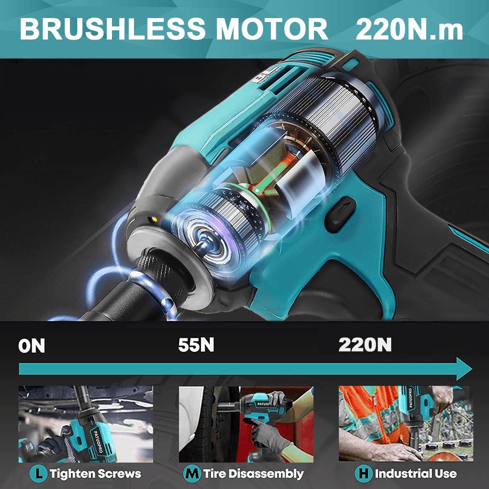 1/4 inch Brushless Electric Impact Screwdriver 4-Speed Cordless Compact Screwdriver Handheld Power Tool For Makita 18V Battery