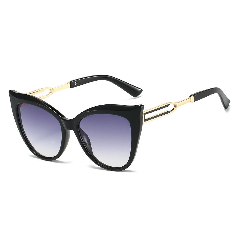 Luxury Retro Leopard Print Gradient Cat Eye Women Sunglasses     Double-Beam Glasses Leg Brand Design Men Glasses Uv400