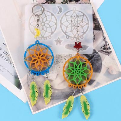 Dream Catcher Silicone Mold DIY Resin Craft Mold Dreamcatcher Making Mold for DIY Resin Dreamcatcher Key Chain Earrings Necklace Charm
