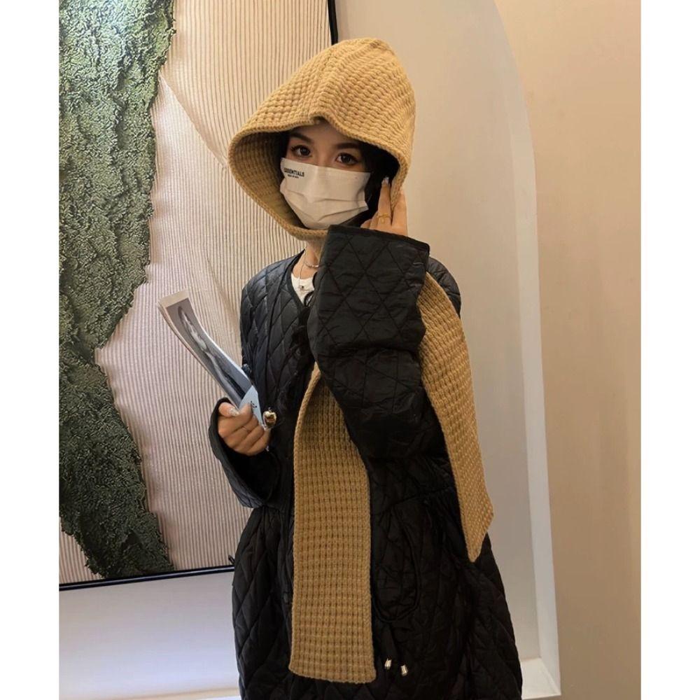 Warm Winter Balaclava Caps Thicken Hooded Caps Durable Knitted Beanies Hats  Winter