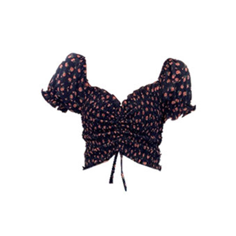 

Рубашка с кулиской и оборками Amazon Оверсайз Женская одежда Black M