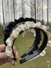 Women's Elegant Pleated Rhinestone Headband Satin Wide Edge Non-Slip Headband Women's Ins Hair Accessories