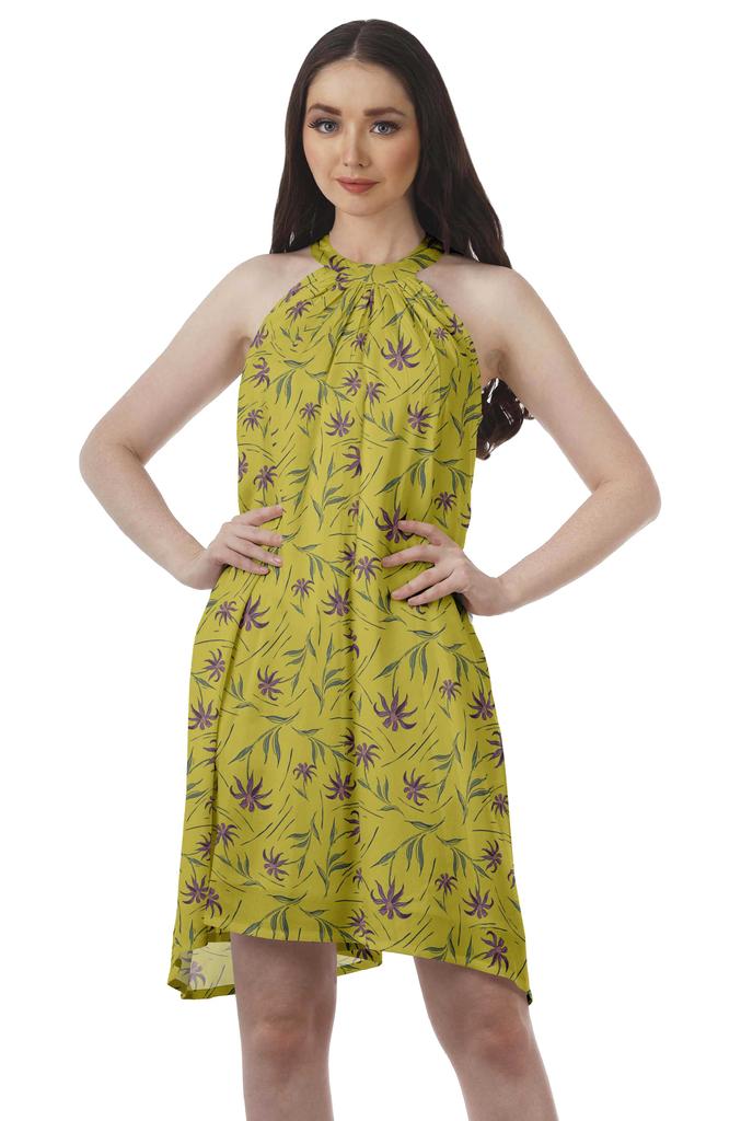 Moomaya Sukienki halter z nadrukiem Kobiety Wysoki dekolt Bez rękawów Tunika Kobiety