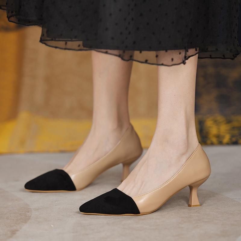 Fashion Quality Women's Pumps 2025 Spring Mix Color Female Shoes Shallow Slip-on Pumps Sexy Pointed High Heel Hot Sale Office Lady Shoes