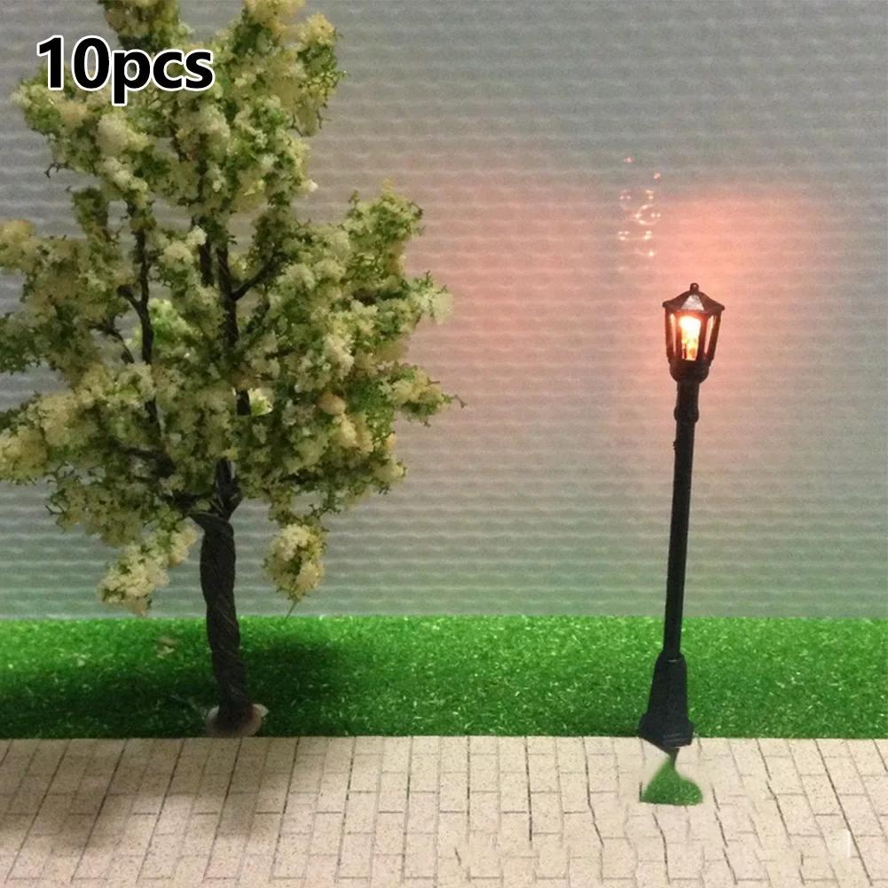 10pcs Model Railroad Train 1:100 Scale Lamp Posts Led Street Light Lamp Artificial Miniature Decoration Building Landscape China Mainland