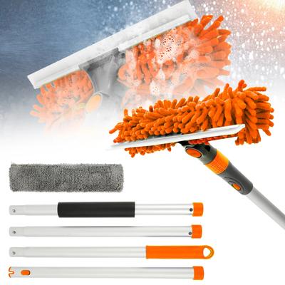 Extendable Window Cleaner Tools Set 270° Rotatable Long Handle Window Mop 3 In 1 High Water Absorption Capacity Cleaning Tools