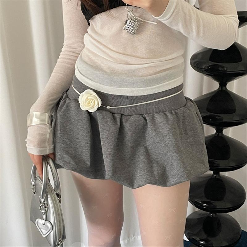 Elegant Rose Waist Chain Choker Necklace Imitation Pearls Floral Collar Chain Jewelry for Women Adjustable Length