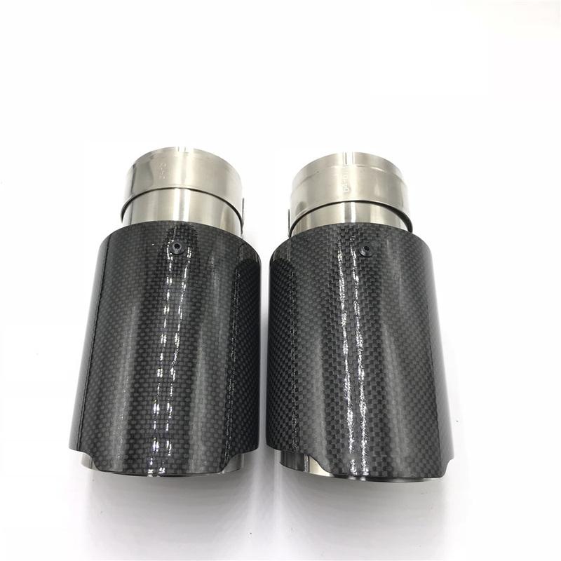 Car Glossy Carbon Fiber Muffler Tip