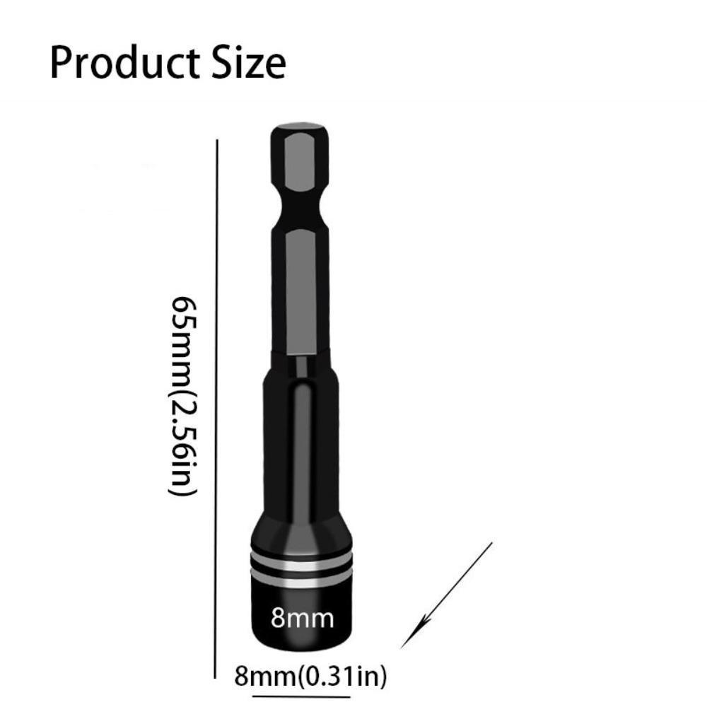 

Magnetic Design Socket Bit Hexagonal Socket Nut Driver Socket Hex Shank Driver Efficient Work 65mm 2.56in