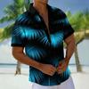 Herren Palmenblatt Tropische Pflanzen Hemd Hawaiianisches Hemd Aloha Hemd Kurzarm