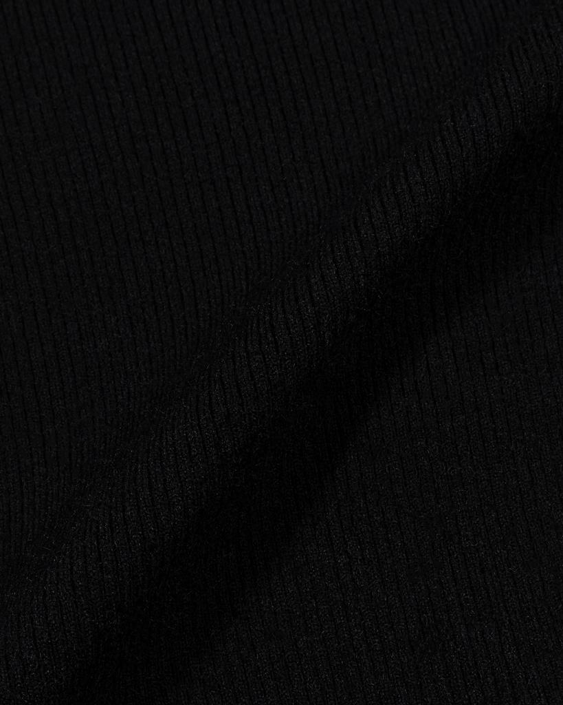 MOAA Dual Zip Ribbed Knit Top (Black)