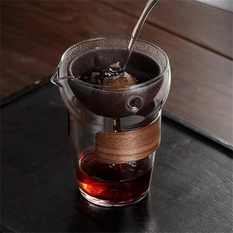Brew Citrus Tea Anti Scalding Glass Fair Cup With Filter Tea Water Separation Tea Pitcher Chahai Kung Fu Tea Set Accessories